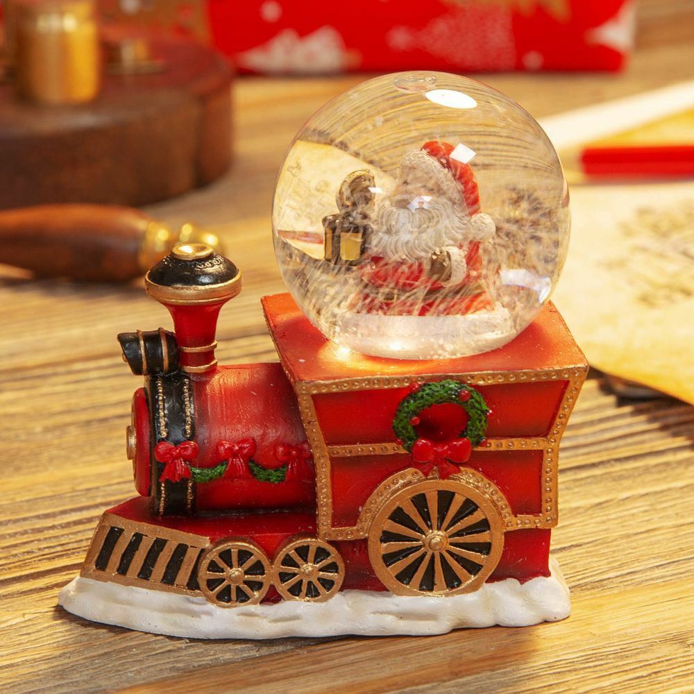 Train Christmas Musical Globe Musical Christmas Snow Globes With Santa