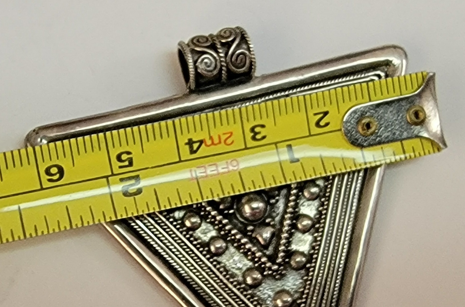 925 Sterling Silver Upside Down Triangle Pendant - image 4