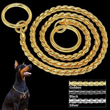 Choke Chain Training Dog Collars Snake P Choker Pet Show Collar 3 Colors 8 Sizes