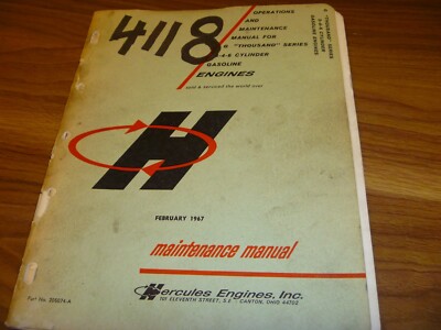 Hercules G-1500 G-1700 G-2000 G-2300 G-3000 G-3400 Gas Engine Maintenance Manual