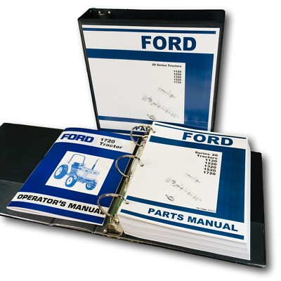 #ad Ford 1720 Tractor Parts Operators Manual Owners Set Catalog Assembly Book $77.97