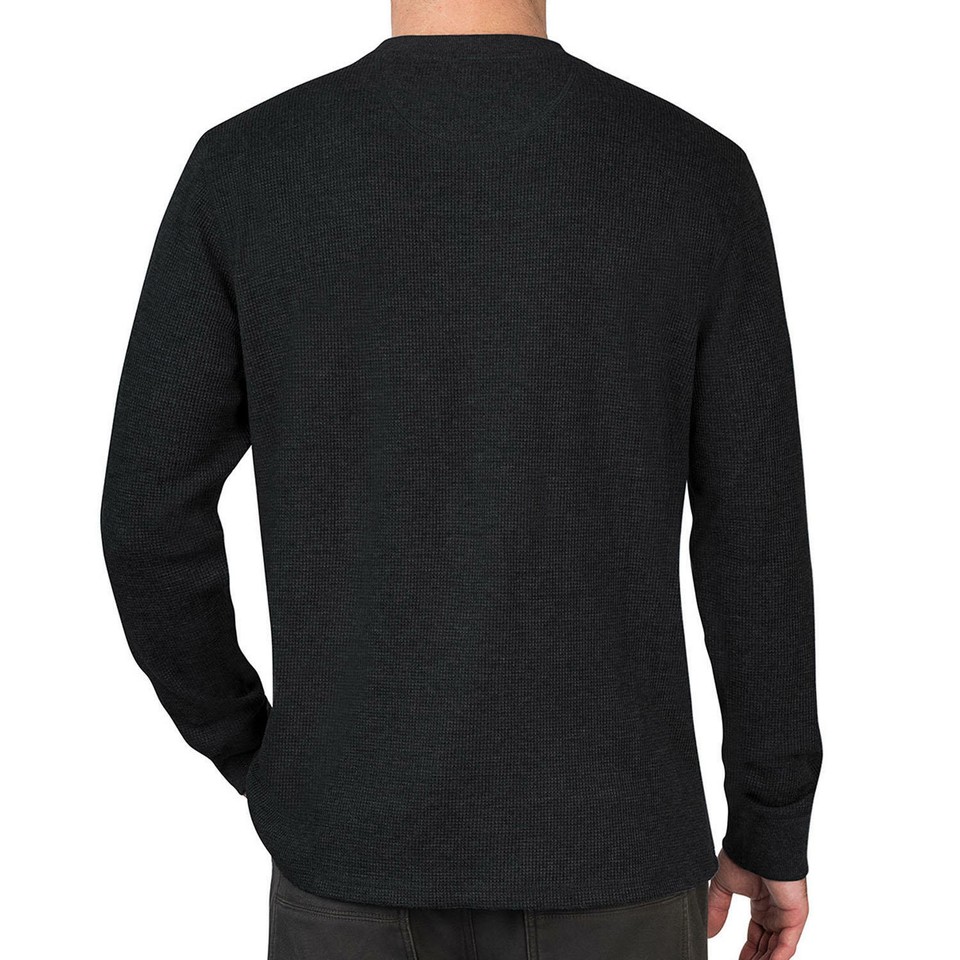 Waffle Knit Long Sleeve Men's Henley Long Sleeve Thermal Shirt - Foto 7