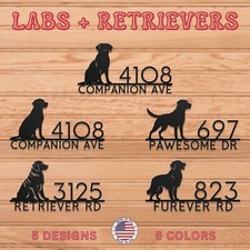 Dog Lover Address Signs - 5 Designs – Labrador Retriever House Number Plaques