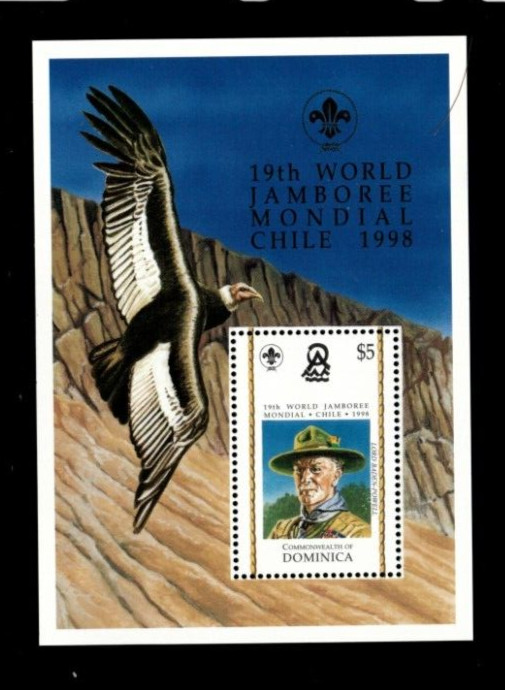 VINTAGE CLASSICS- Dominica 1998- Boy Scouts- Souvenir Stamp Sheet Scott 2111 MNH