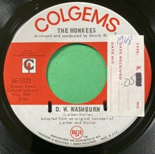 D W Washburn + It&rsquo;s Nice To Be With You by The Monkees (1968, Colgems) Vinyl 45