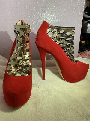 Womens High Heels Red Size 8 Dojo Cat