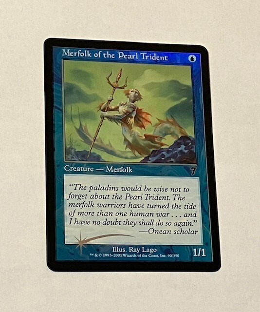 Magic The Gathering MTG 7th Edition MERFOLK OF THE PEARL TRIDENT FOIL *NM-MT* 💎