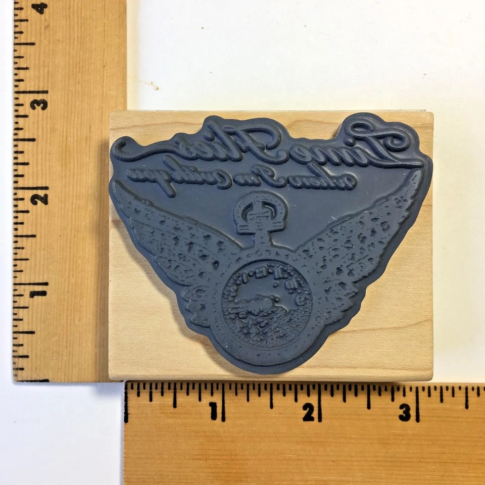 Estampilla de goma estampida - Reloj alado V258 - NUEVO Foto 2 de 3