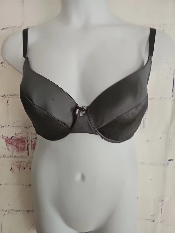 Sujetador push-up acolchado figura completa con aros estampado animal gris talla 42DD ajustable Correa Foto 2 de 4