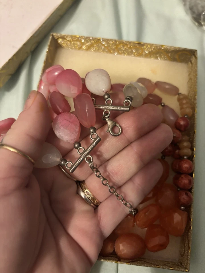 Collar BARSA piedras preciosas genuinas/925 capas Foto 3 de 4