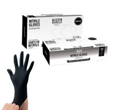 Disposable Nitrile Gloves Industrial / Medical Black Latex  Powder Free BluZen