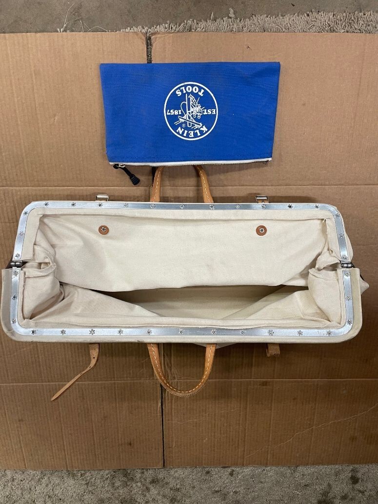Large Klein 510224 Heavy Duty Canvas 24" Tool Bag, PLUS zippered small
