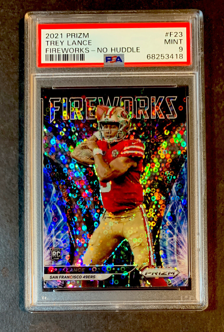 2021 PANINI PRIZM TREY LANCE ROOKIE SILVER DISCO FIREWORKS PSA 9