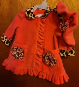 Bonnie Baby Brand Toddler Girl Coat & Hat-3/6 Months