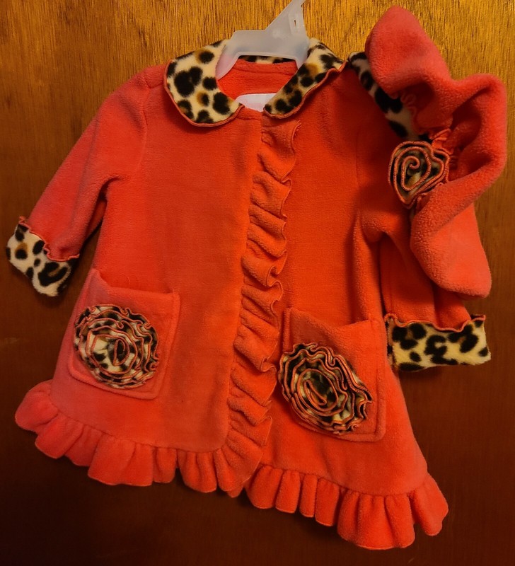 Bonnie Baby Brand Toddler Girl Coat & Hat-3/6 Months