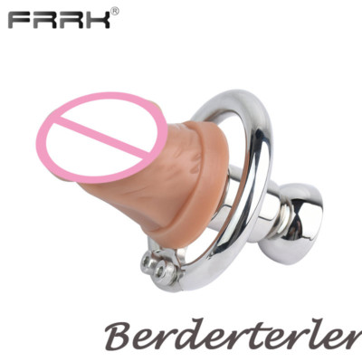 FRRK Inverted Tube Chastity Cage with Glans Head Sissy Ring Lock Chastity Device