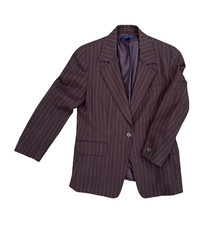 ANNE KLEIN II PETITES Vintage 90s USA Striped Wool Blazer Coat Jacket  10