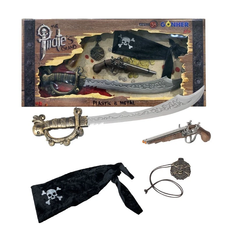 NUEVO Piratas Duelo Pistola y Sable Espada Disfraz Juego de Simulación * Halloween Foto 2 de 4