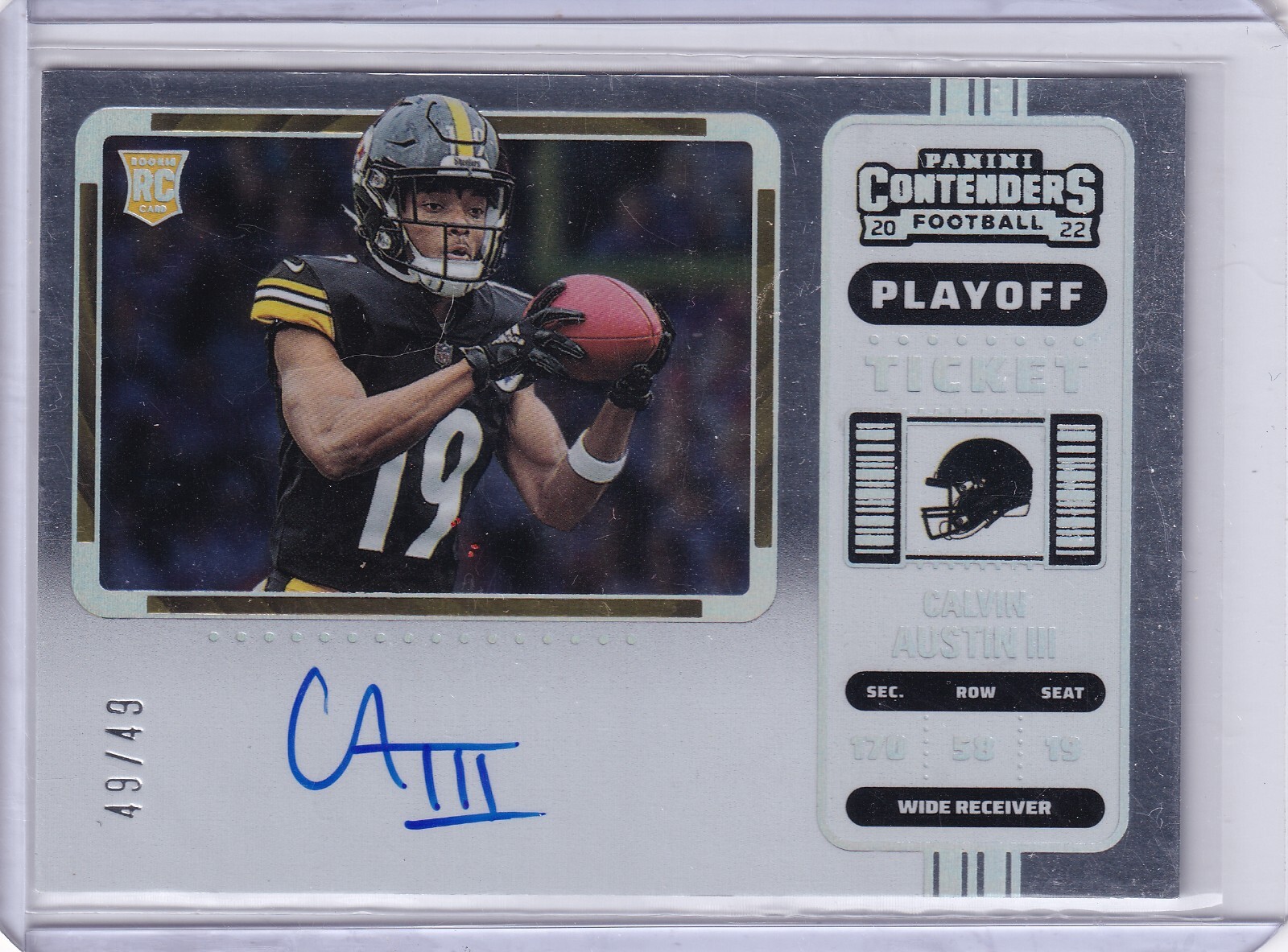 Calvin Austin III 2022 Panini Contenders Variation Playoff Ticket Rc Auto (49/49