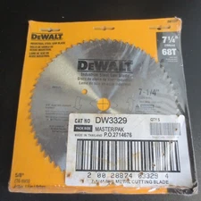 DeWalt DW3329 7-1/4 Inch 68 Tooth Circular Saw Steel Blade Masterpak - 5 blades