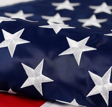 3x5 FT Outdoor Embroidered USA American Flag Made in Luxury Embroidered Star US