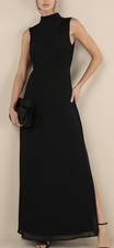 Lulus Classic Elegance Maxi Dress Women's XS Black Chiffon NWT  Read Defect 