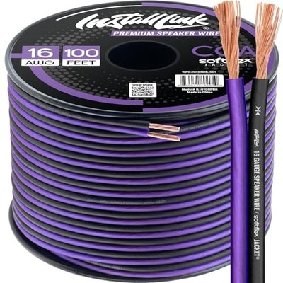 16 AWG Gauge Speaker Wire Cable Stereo, Car or Home  Assorted Sizes , Colors 