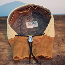 VTG Walls Blizzard Pruf Insulated Canvas Hat Hood One Size Made In USA Brown