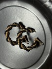 Vintage Costume Jewelry Set Black And Gold Earrings And Necklace — photo 2