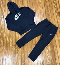 Nike Sportswear Club Fleece Black Hoodie  Joggers Set Size Medium Sweatsuit