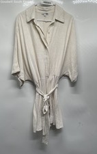 Fashion Nova Womens Beige Dolman Sleeve Button Front One-Piece Romper Size Large