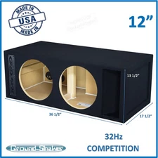 12" Dual Ported Sub Box Dual Subwoofer Enclosure Speaker Box 32Hz Car Audio