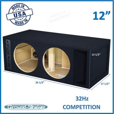 12'' Dual Ported / Vented Sub Box Dual Subwoofer Enclosure Speaker Box 32Hz
