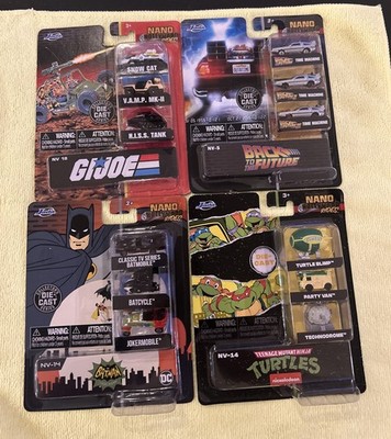 Jada Nano Hollywood Rides BTTF TMNT 66 BATMAN GIJOE 1:87 Diecast 3 Pack Lot MOC