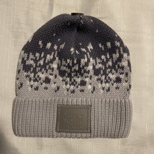 Love Your Melon Hat LYM New Gray Fair Isle White Grey Pom Snap Attachment Beanie