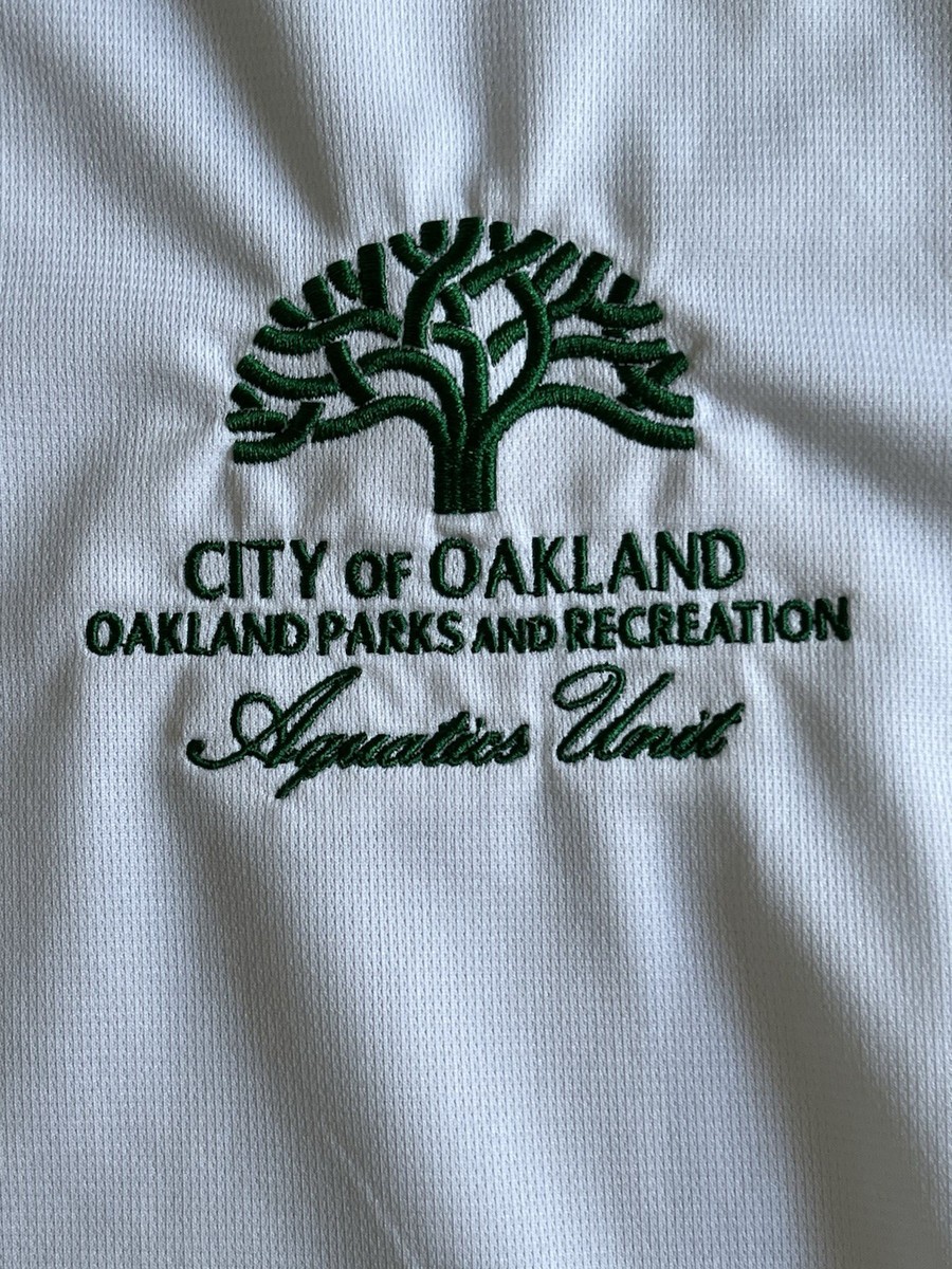 Sport Tek Collared White Polo Shirt City Of Oakland Aquatics Unit Men’s 4XL View 3