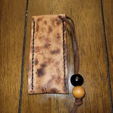 Leather EDC pocket knife slip pouch case sheath fits 4-5 inch folding knives