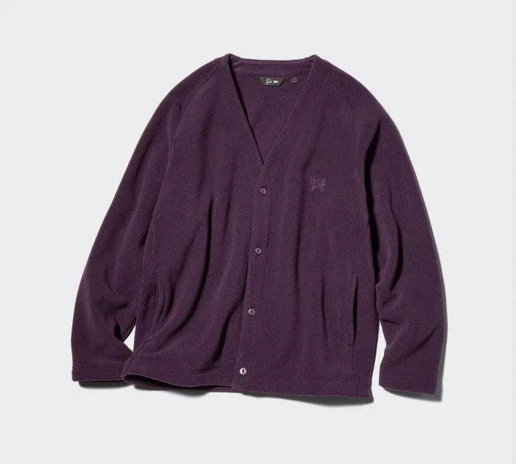 Uniqlo x Needles Fleece Oversized Cardigan 78 PURPLE US SIZES L 