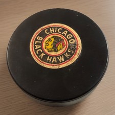 VINTAGE CHICAGO BLACKHAWKS ART ROSS CONVERSE TYER CCM NHL - GAME USED PUCK