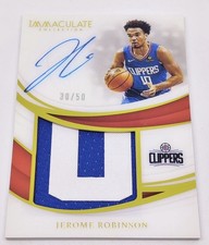 2018-19 Immaculate Premium Red /50 Jerome Robinson RPA Rookie Patch Auto RC