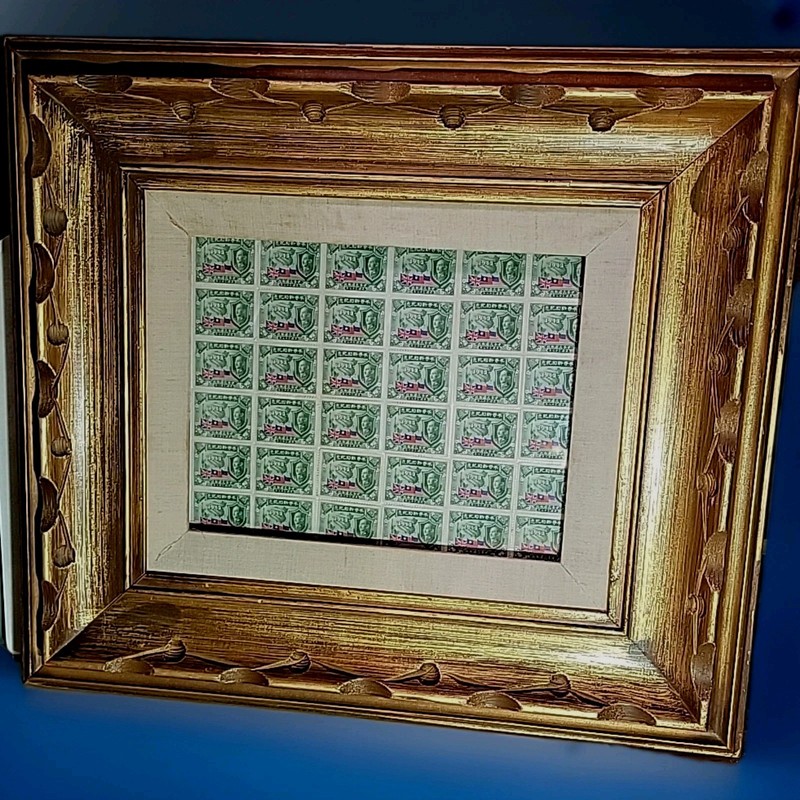 UNUSED, FRAMED,  36 $2.00 CHINA STAMPS EQUAL TREATY COMMEMORATIVE 1943 平等新約紀念 