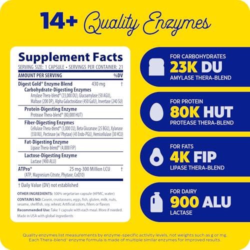 Atpro Tablet Enzymedica Digest Gold + ATPro, Maximum Strength Enzyme Formula ...