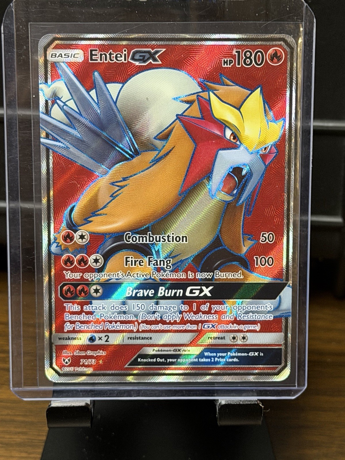 Entei GX 71/73 Shining Legends Full Art Pokemon 2017 NM