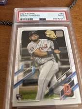 2021 Topps - Isaac Paredes #65 Fielding, Grey Jersey (RC)