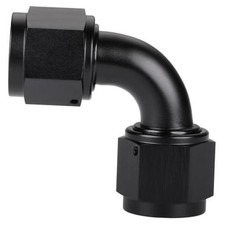 Female to Female Flare 90 Degree Swivel Coupler Fitting 10AN Black - 90 Degree