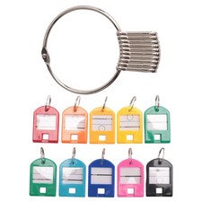 3X(Portable Metal  Key Organizer with 10 Spring Hooks & Key Tags with  and8288