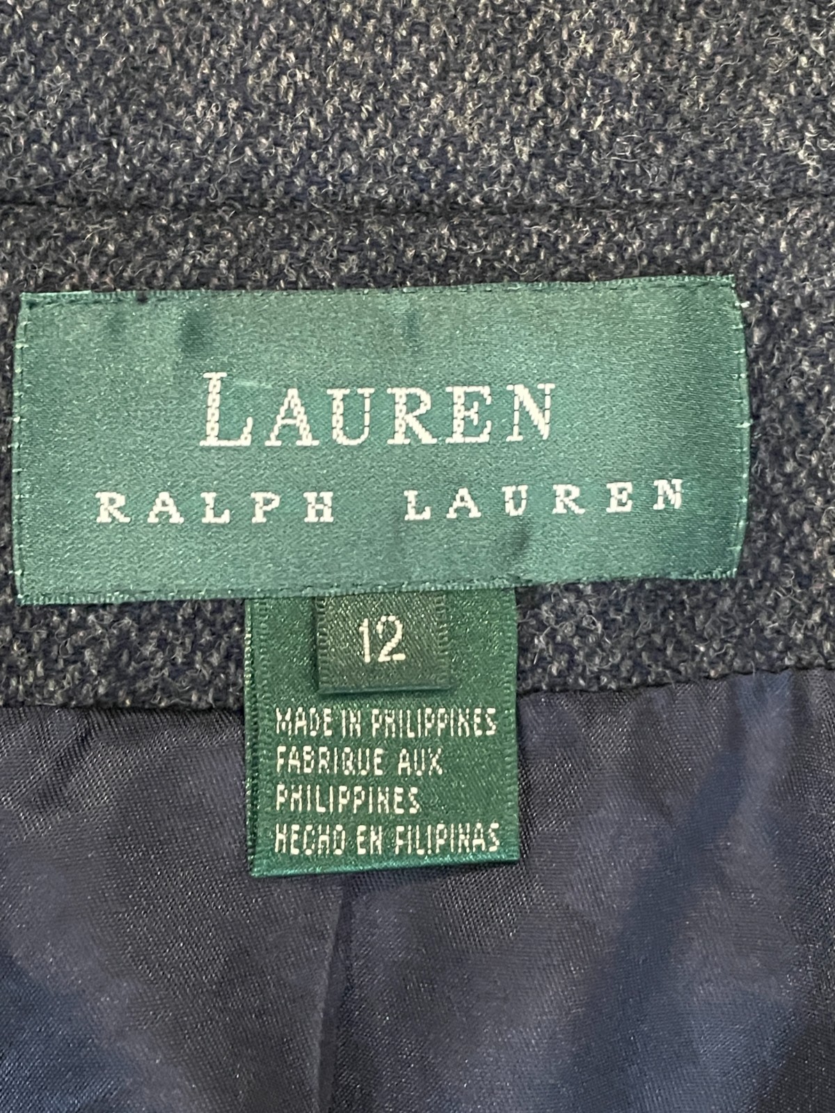Vintage Ralph Lauren Wool Blazer Womens 12 Navy 100% Wool Office Preppy Formal thumbnail 3