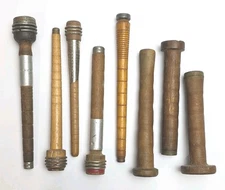 Antique Vintage Wooden Thread Spools Bobbins Primitives Lot of 8 (5.25" to 18")