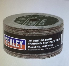 Sealey Sanding Disc Fibre Backed Ø115mm 50Grit Pack of 25