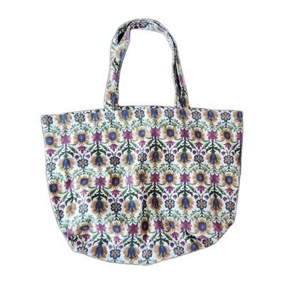 NWOT Sezane Multicolor Floral Cotton Canvas Large Shopper Tote Bag